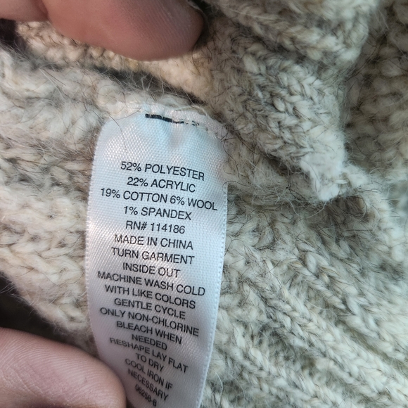 Ana. Oatmeal Oversized Chunky Knit Cardigan Sweater. Size Large. Neutral. NWT - Picture 11 of 11